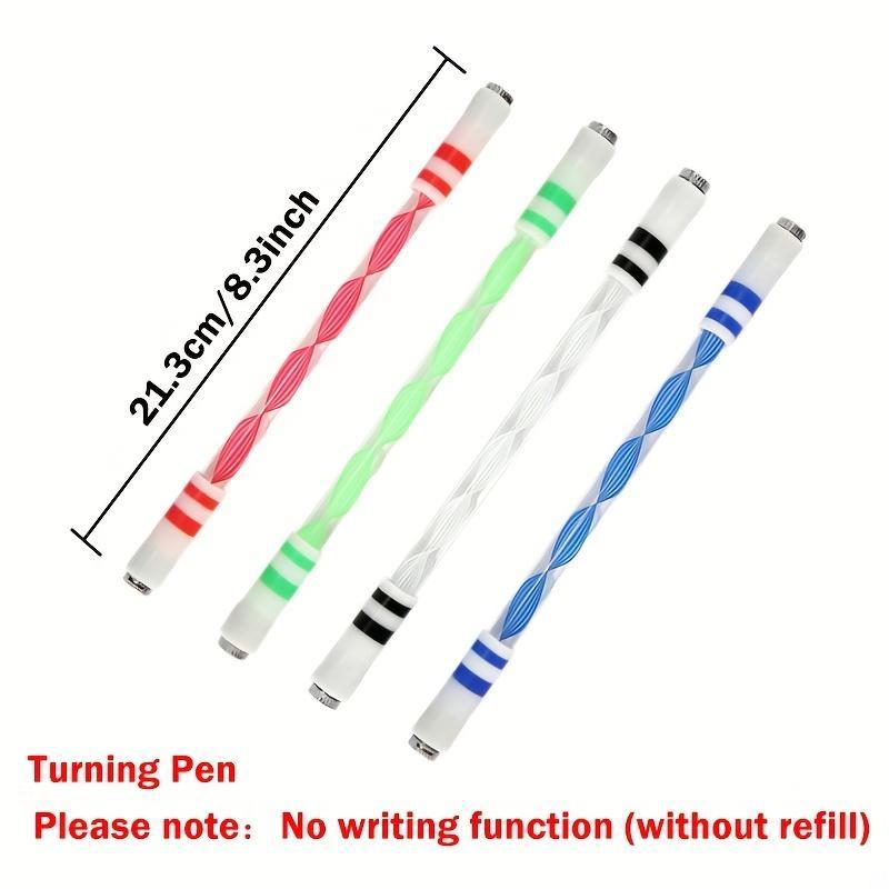 Random Color Glowing LED Spinning Pen, 1 2 3 4 Counts Rolling Stress Relieving Toy, Perfect Pocket-sized Gift for Christmas Halloween Thanksgiving(no Writing Function)