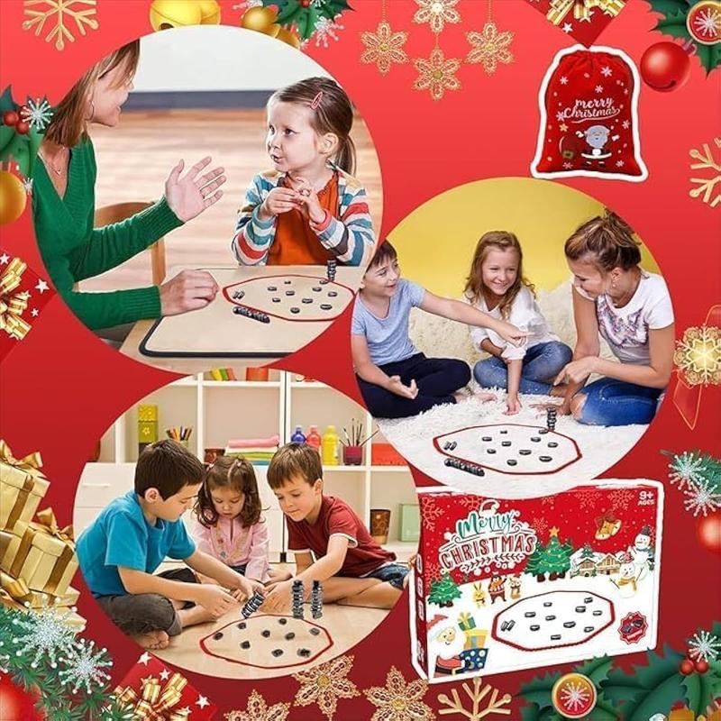 20 Pcs Christmas Magnetic Chess Game, Premium Magnetic Chess Game，Magnetic Chess,Multiplayer Magnet Board Game，Christmas Games, 1 to 4 Players, for Kids and Adults Birhtday Gifts