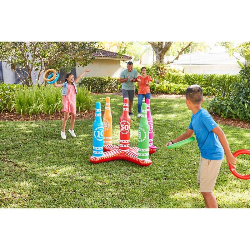 Flybar 3' Tall Ring Toss Set Outdoor Yard Games Inflatable Pool Water Games Toys