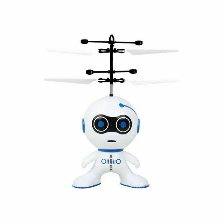 Flying Robot Toy for Age 3 4 5 6 7 Year  Boys White Flying Robot Mini Drone Rechargeable - Experience Thrilling Flight with Our Futuristic Flying Robot Toy