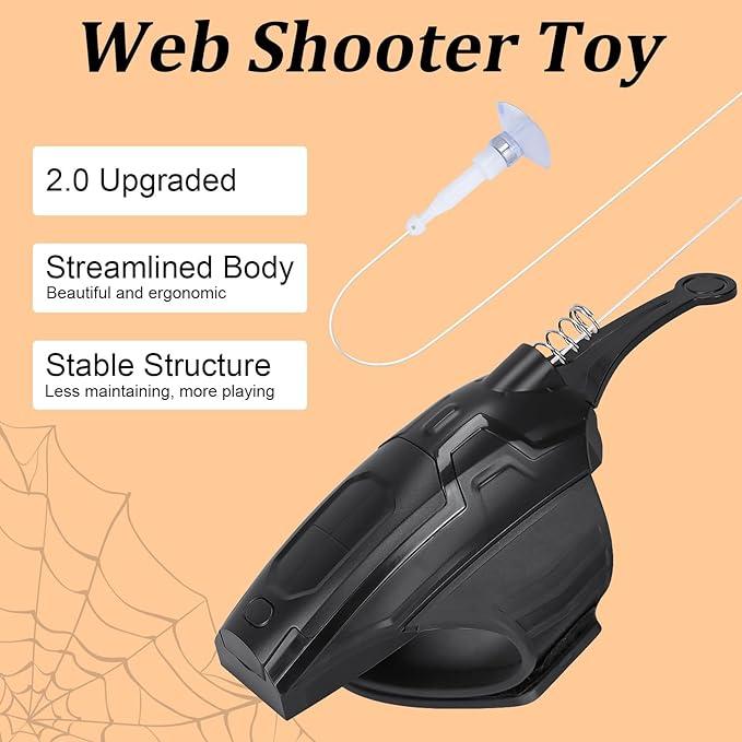 Spider Web Shooter Toy V2, Web Launcher String Shooters Toy 2.0 Upgrade, Cool Gadgets for Real Silk Superhero Role-Play, Funny Novelty and Gag Toys for Adults