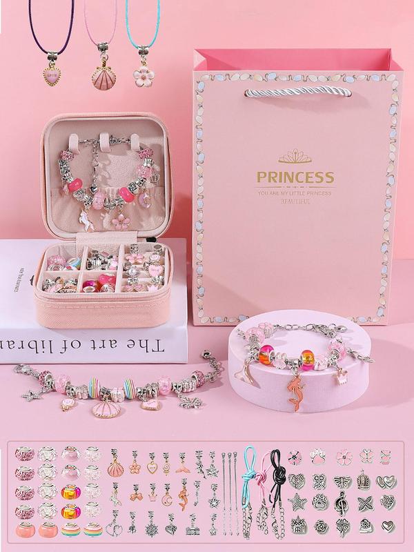 Princess Themed Beads & Charms & Accessories Set, Jewelry Making Kit for Bracelet Necklace Earrings, DIY Jewelry Making Supplies for Teenager