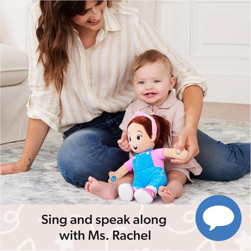 Charming Ms. Rachel Singing Doll - 16-Inch Interactive Toy for Toddlers with Heartfelt Lullabies and Phrases!