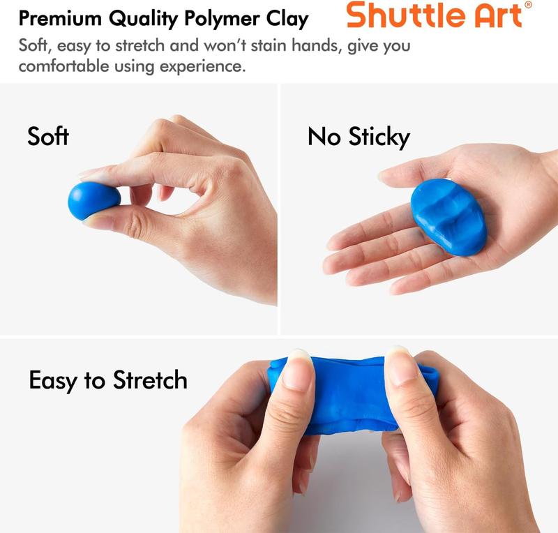 Shuttle Art 82 Colors Polymer Clay Kit with 19 Clay Tools, 16 Kinds of Accessories, Non-Toxic, Non-Sticky, Ideal DIY Art Craft Gift