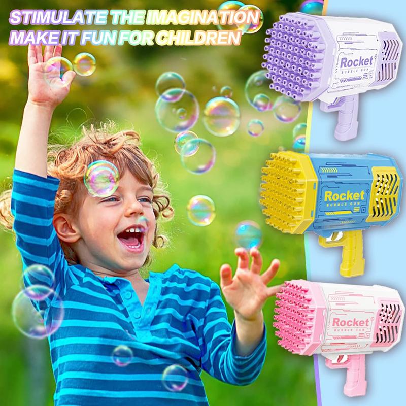 Bubble Machine Gun Mini Bubble Gun for Toddlers, Bubble Maker Blower Toys with Lights,4000+ Bubbles Per Minute for Boys Girls Toddlers Outdoor Indoor Birthday Wedding Party (Blue) (Pink)