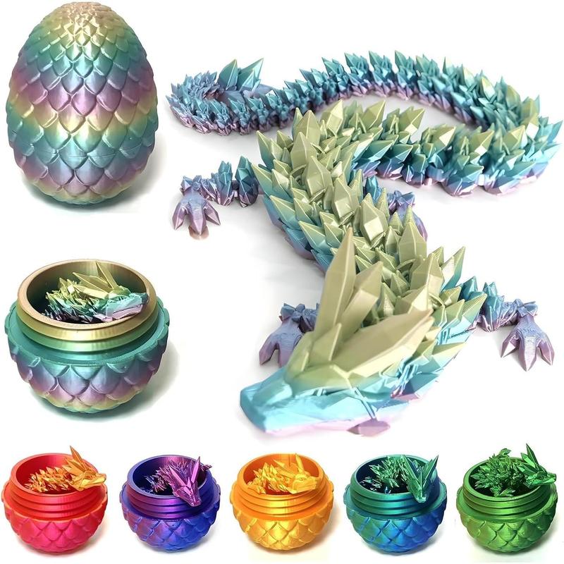 Dragon Egg 12-inch dragon toy 3D printed dragon toy, 3D printed dragon egg with hinged dragon, toy for boys and girls, Easter gift