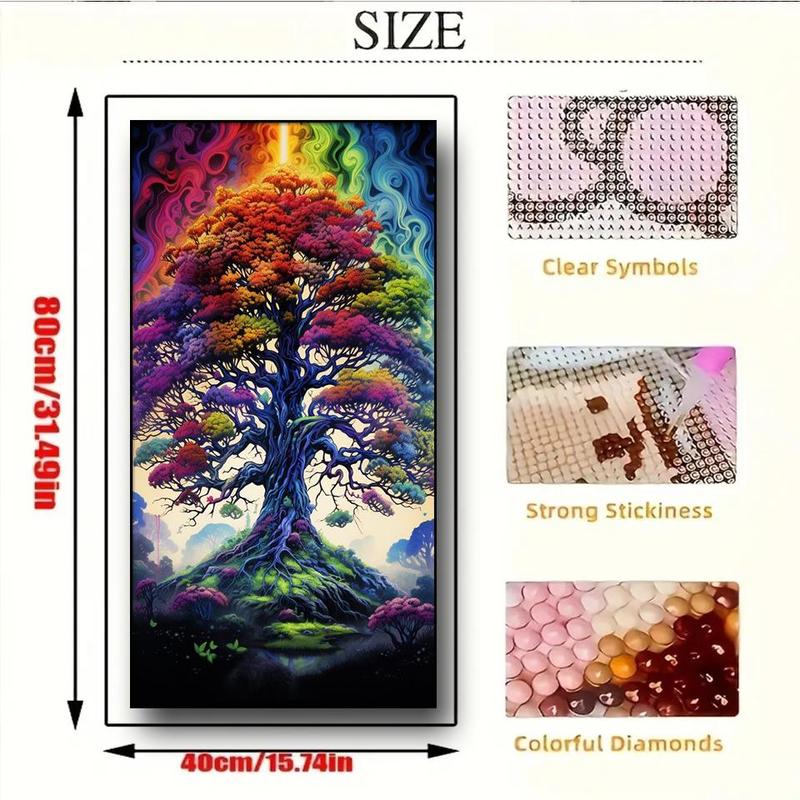 5D Tree Of Life Pattern Diamond Painting, DIY Decor Painting for Bedroom Living Room Office