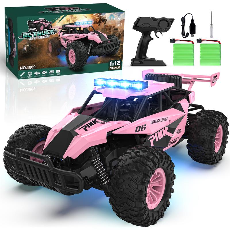 BLUEJAY Remote Control Car - 2.4GHz High Speed 33KM H RC Cars Toys, 1:12 Monster RC Truck Off Road with LED Headlight and Rechargeable Battery Gifts for Adults Boys 8-12 rc car rc monster Transforming Robot traxxas remote  control