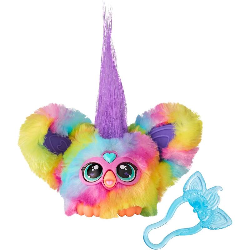 Furby Furblets Ray-Vee Mini Friend, 45+ Sounds, Electronica Music, Speaks Only Furbish, Electronic Plush Toys for Girls & Boys, Interactive Pets, Rainbow, 6+