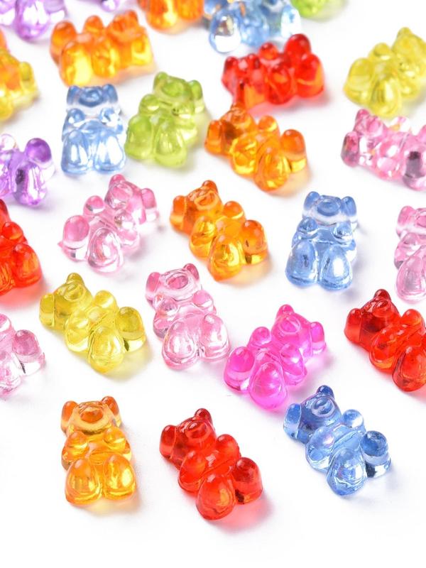 Mixed Color Bear Shaped Bead, 200pcs Cute Bear Shaped Bead, Diy Jewelry Accessories for Bracelet Necklace Earrings, Diy Jewelry for Women & Girls