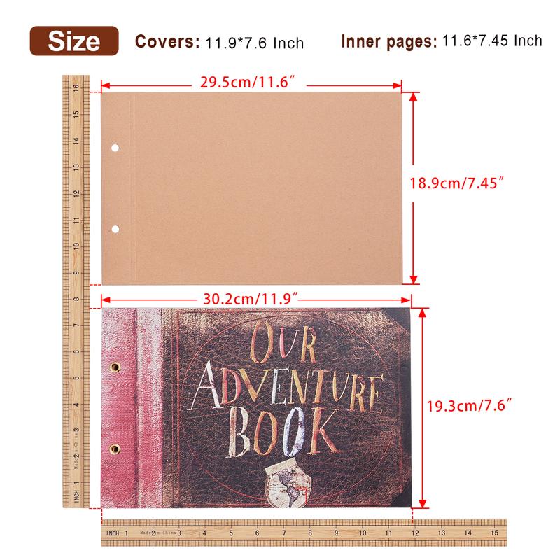 Our Adventure Book Scrapbook Handmade DIY Family Photo Album Expandable 11.6x7.5in 80 Pages With Gift Box Multiple Accessories Mother's Day Gifts