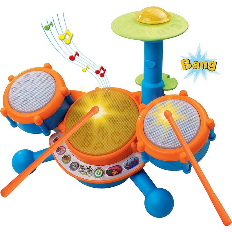 VTech KidiBeats Kids Drum Set, Orange