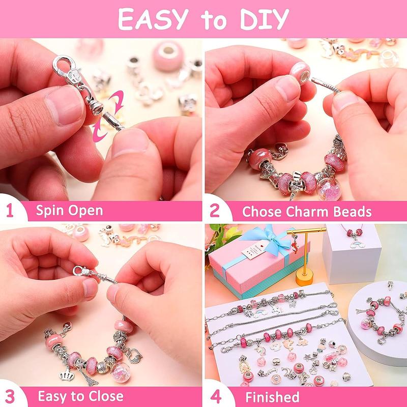 76pcs set DIY Jewelry Making Kit, Creative Handmade Decorations, Bracelet Making Kit for Girls & Women, Birthday Anniversary Gift