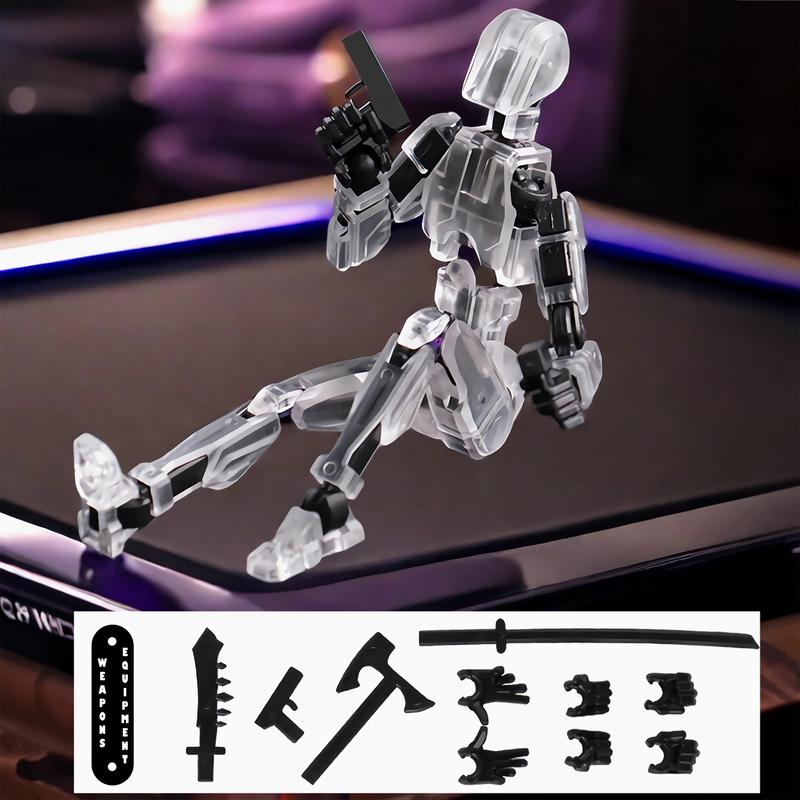 Pre-Assembled Set of 3 3D Printed Multi-Jointed Action Figure Sets T13, Fully Articulated Robot Models, Suitable for Stop Motion Animation, Halloween Gifts, and Christmas Gifts