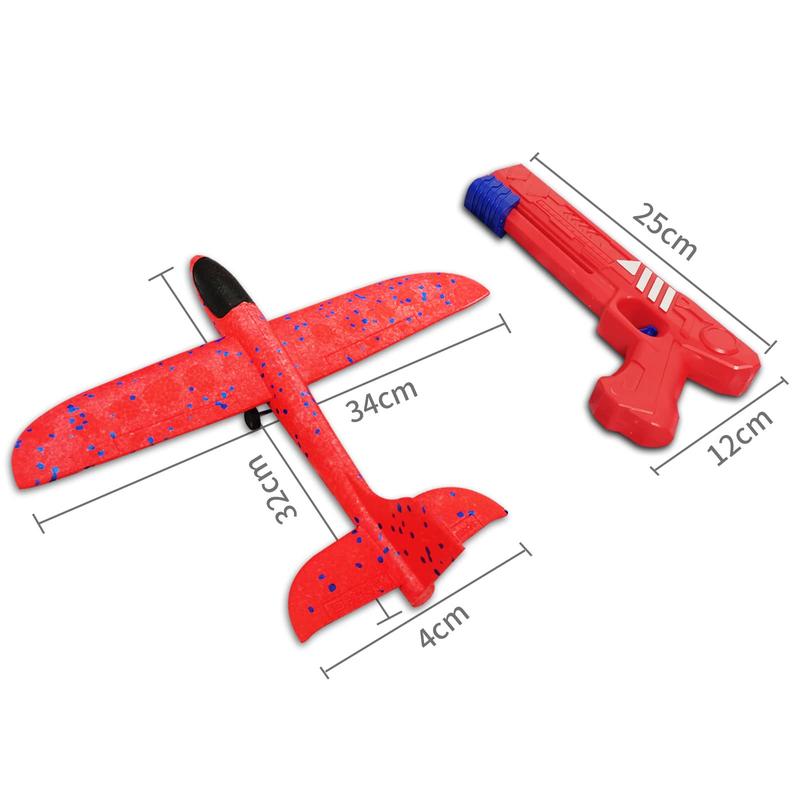 Boy Toys 2 Pack Airplane Launcher Toys, 2 Flight Modes Outdoor Throwing Foam Glider with Catapult Plane Gun Birthday Gift for 6+ Years Old Kid