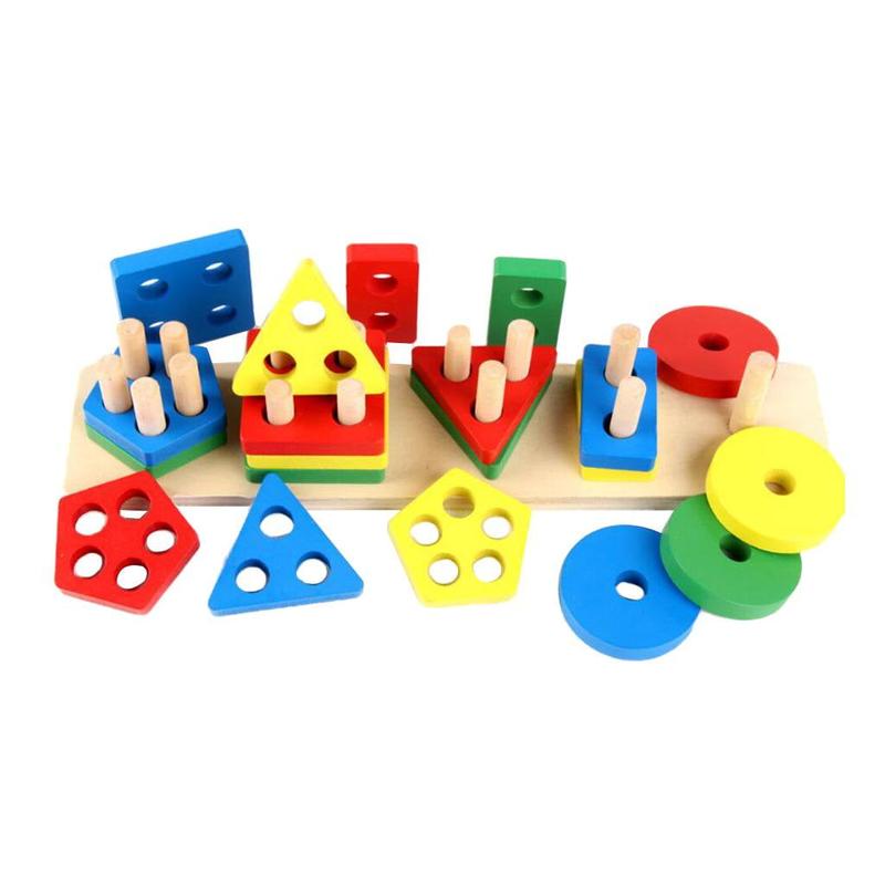 Wooden Learning Toys for Boys Girls, Colorful Shape Sorting Toys for Kids, Montessori Toy for Christmas, Birthday Gift