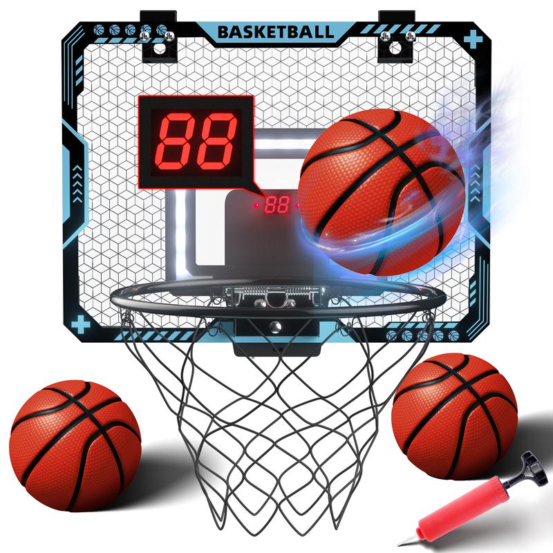 Mini Indoor Basketball Hoop with Electronic Scoreboard Portable Basketball Goal for Kids, Indoor Game Toy Birthday Christmas Gift for Boys Girls