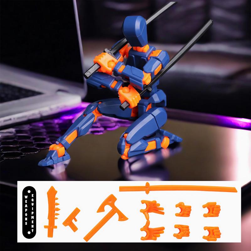 Pre-Assembled Set of 3 3D Printed Multi-Jointed Action Figure Sets T13, Fully Articulated Robot Models, Suitable for Stop Motion Animation, Halloween Gifts, and Christmas Gifts