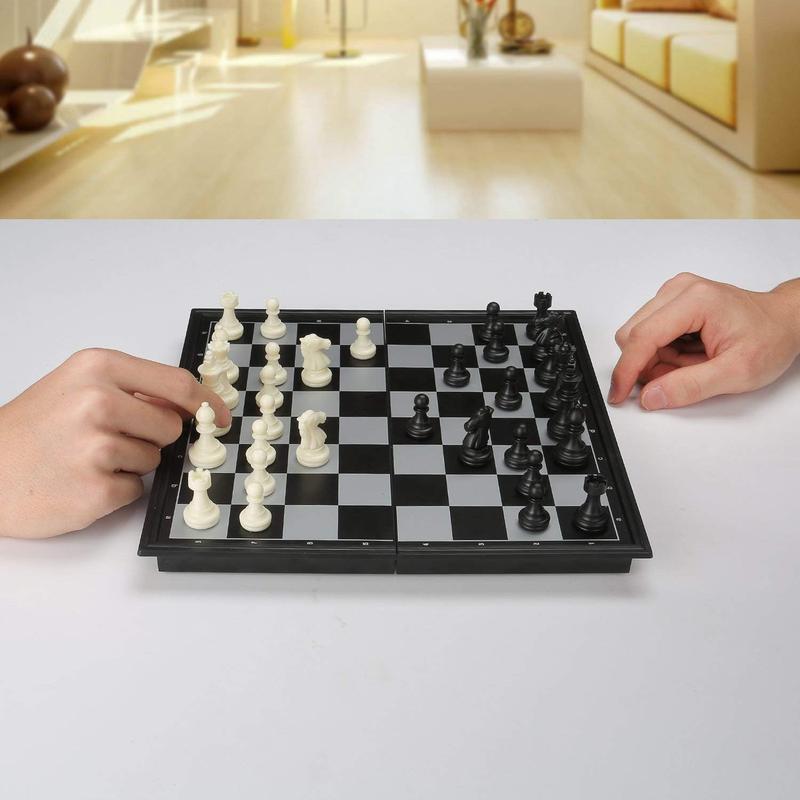 Magnetic Travel Chess Set with Folding Chess Board Educational Toys for Kids and Adults, 2 players