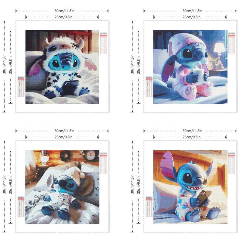 5D DIY Diamond Arts Colorful Painting Kit, Cartoon Animal Pattern Stitch, DIY Decorative Art Picture for Beginner, DIY Home Decor, Santa Presents