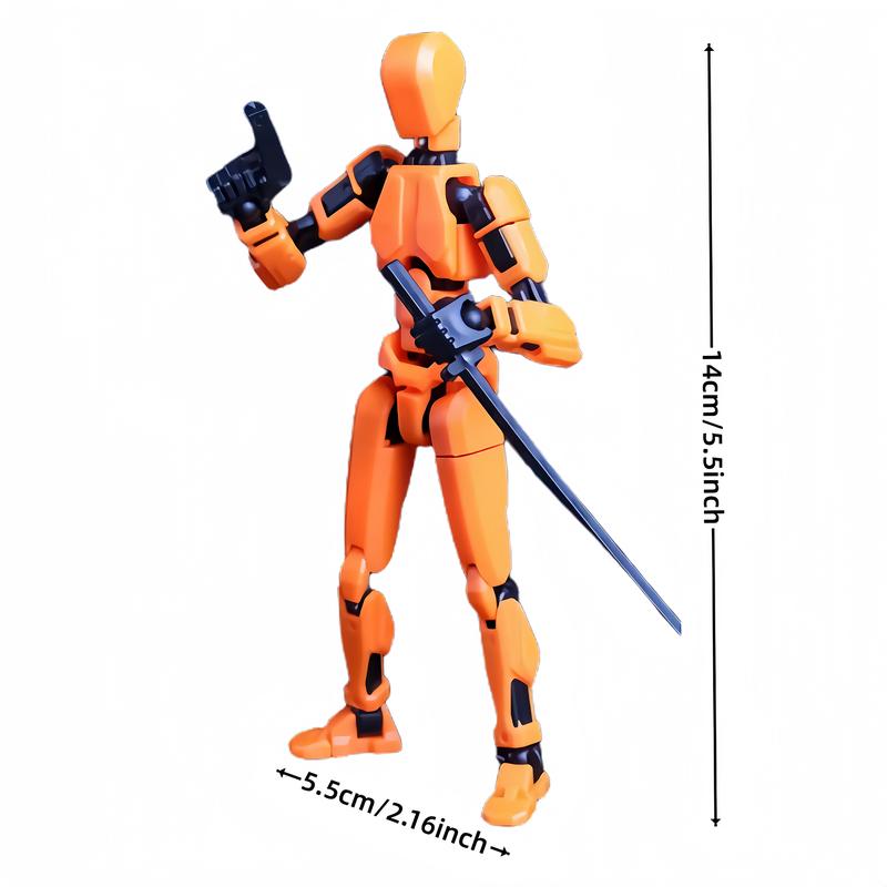 Pre-Assembled Set of 3 3D Printed Multi-Jointed Action Figure Sets T13, Fully Articulated Robot Models, Suitable for Stop Motion Animation, Halloween Gifts, and Christmas Gifts