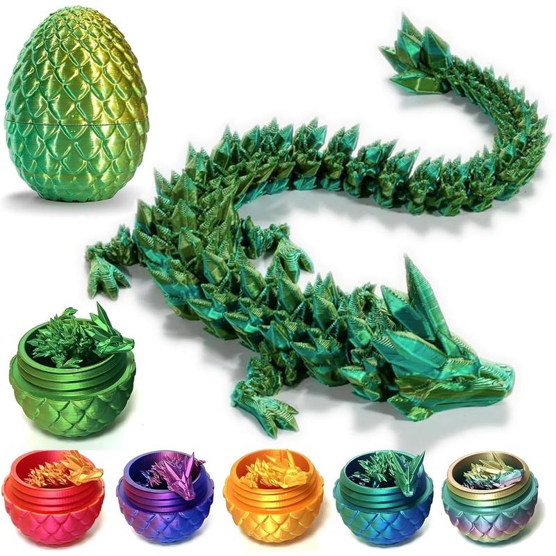 Dragon Egg 12-inch dragon toy 3D printed dragon toy, 3D printed dragon egg with hinged dragon, toy for boys and girls, Easter gift