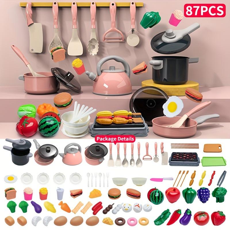 Youngsters's Educational Play Kitchen Simulation Toy Set Role Playing Game Cooking Toys Including Food Fruits and Vegetables 32 65 87 95pcs Kitchen Tableware Multiple Accessories Combination