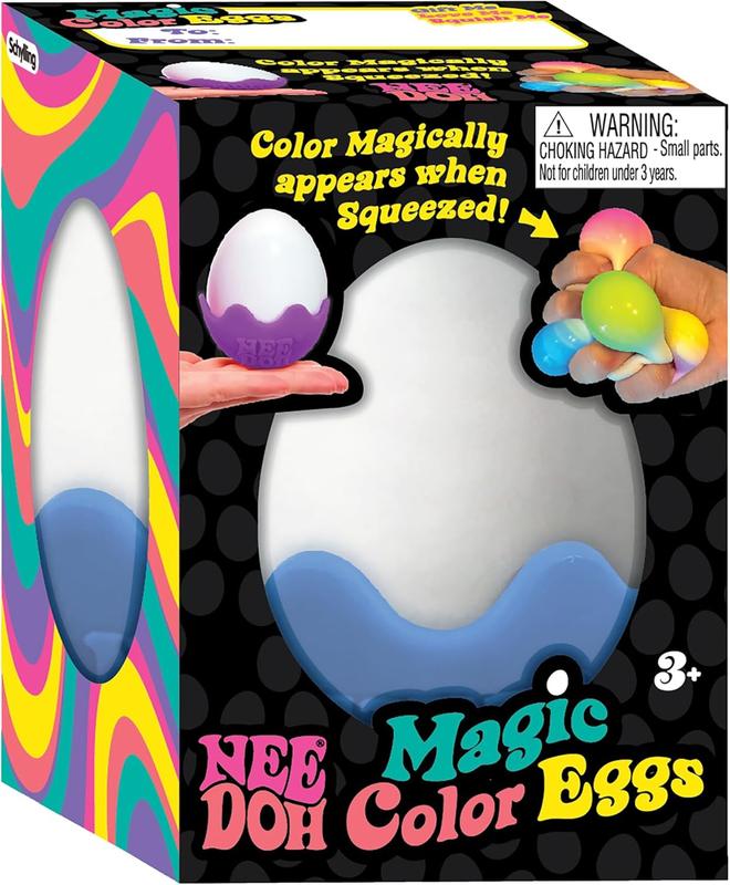 NeeDoh Magic Color Egg - Easter Squeeze Toy - Assorted Colors - Ages 3 to Adult (Pack of 1)