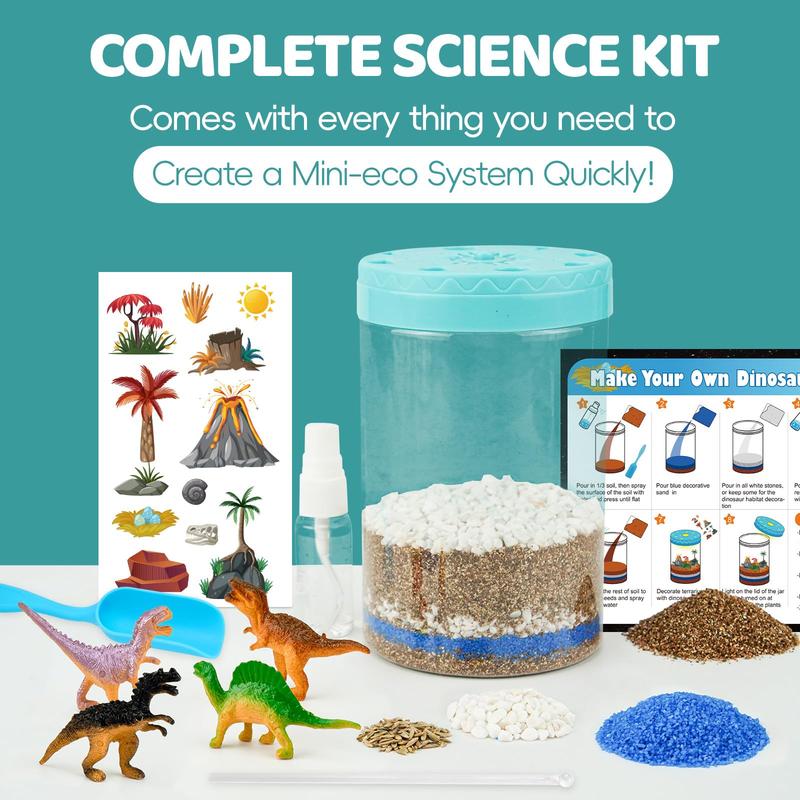 Christmas gifts kids toys,Light Up Dinosaur Terrarium Kit for Kids, Educational Science Kits Gardening Kit for Kids Boys and Girls, Creative Dinosaur Toys for Boys, Arts and Crafts for Kids Birthday Gifts for Ages 4 5 6 7 8-12