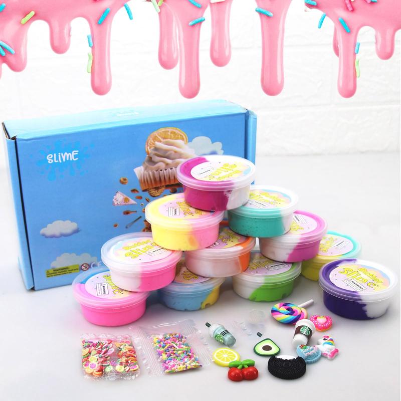 Butter Slime Kit Two-Toned 11 Packed Fidget Toy, Educational Slime Toys, Birthday Gifts Prize Party Favors for Girl Boys Kids