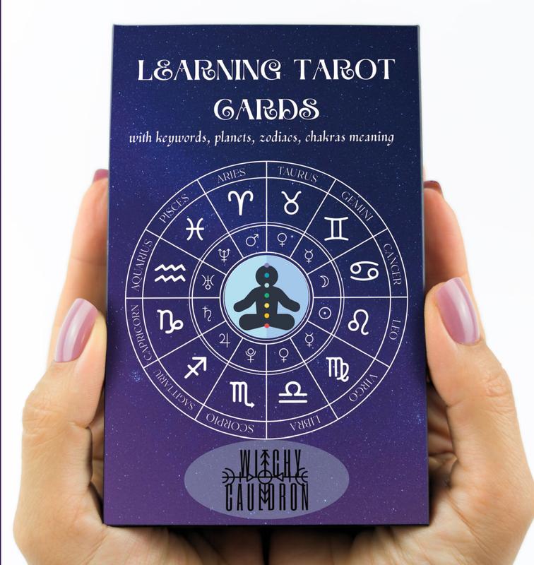 Learning Tarot Cards Deck, Tarot Cards for Beginners with Meanings on Them, Keywords, Chakra, Planet, Zodiac, Element, Yes or No, Affirmations