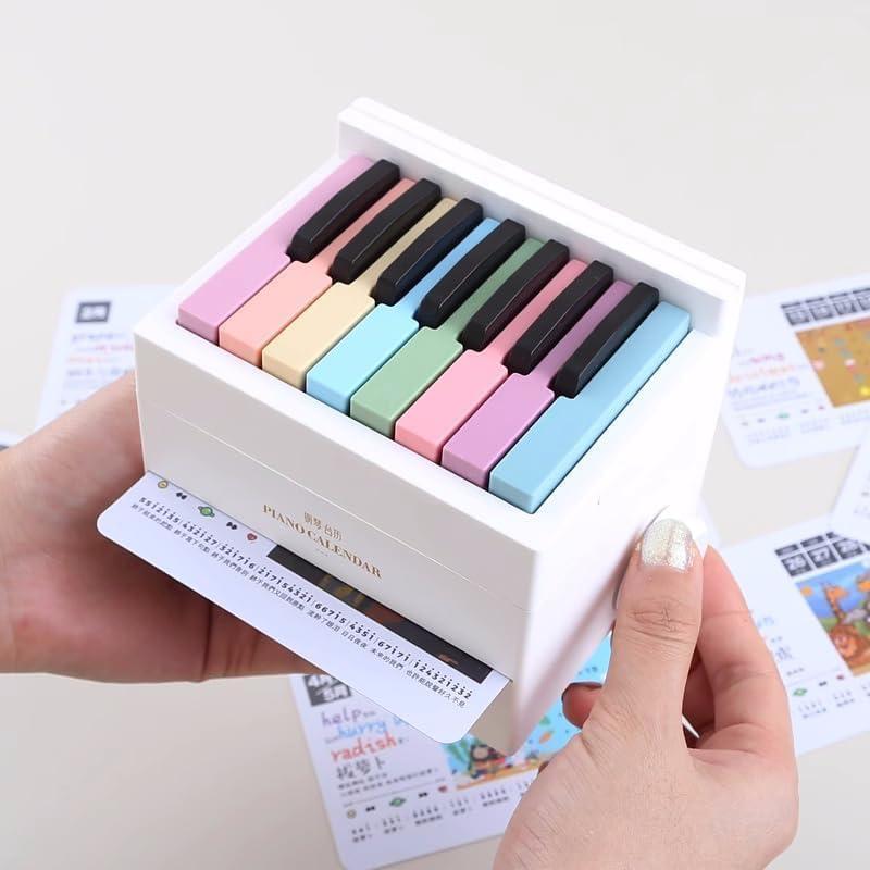 Piano Calendar 2025,Desk Calendar,Rechargeable Mini Piano With 52 Music Scores in 28 Cards,Christmas Gift,Creative Birthday Gifts for Family Friends