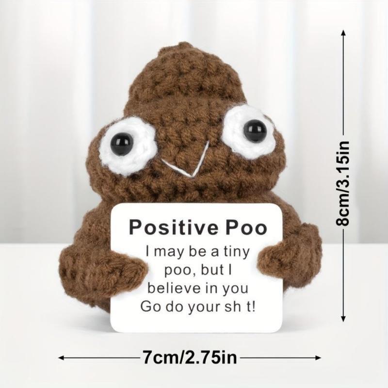 Poo Cute Crochet Potato Toy with Inspirational Quote Card – Unique Handmade Gag Gift for Friends, Birthdays, Teachers, Fall Decor & Celebrations