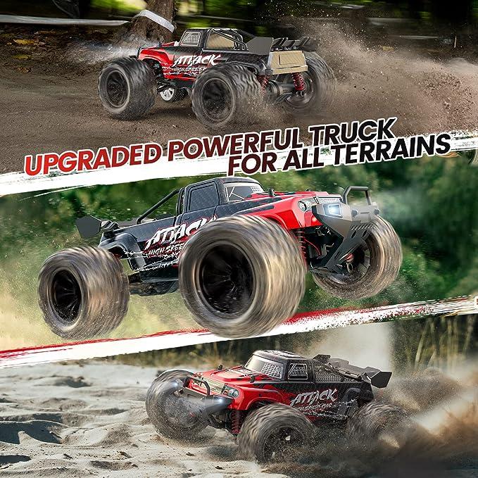 DEERC 9500E 1:16 Scale All Terrain RC Car, 4x4 High Speed 40 KPH RC Truck, 2.4Ghz Remote Control Truck with 2 Rechargeable Batteries