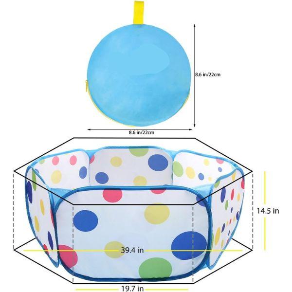 Large Pop-Up Toddler Ball Pit Tent for Girls & Boys - Indoor Outdoor Baby Playpen with Zipper Storage Bag, Blue (Without Balls)