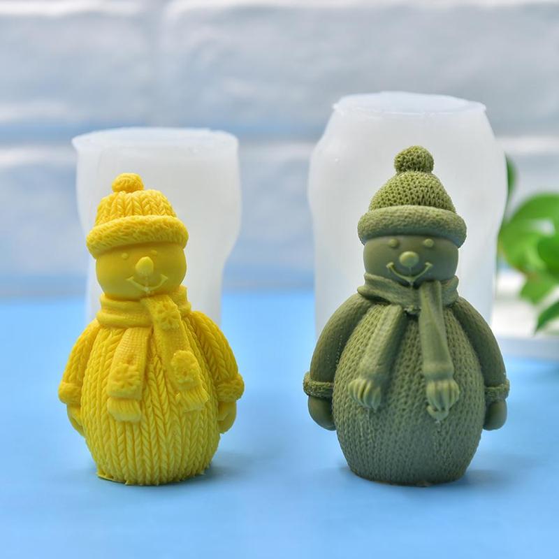 Snowman Shaped Silicone Mold, 1 Count Cute Soap Mold, Candle Mold, DIY Candle Making Mold, Soap Making Tool, Home Decor Supplies