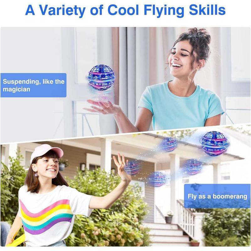 AwwPicks 2023 Flying Orb Ball Toy, Hand Drone Orbit, Hand Controlled Boomerang Hover Ball, Cosmic Globe Boomerang Hover Ball Galactic Fidget Spinner, Cool Toys Gift for Boys Girls Teens Outdoor Toys, Halloween, Easter, Christmas Gifts(Blue)