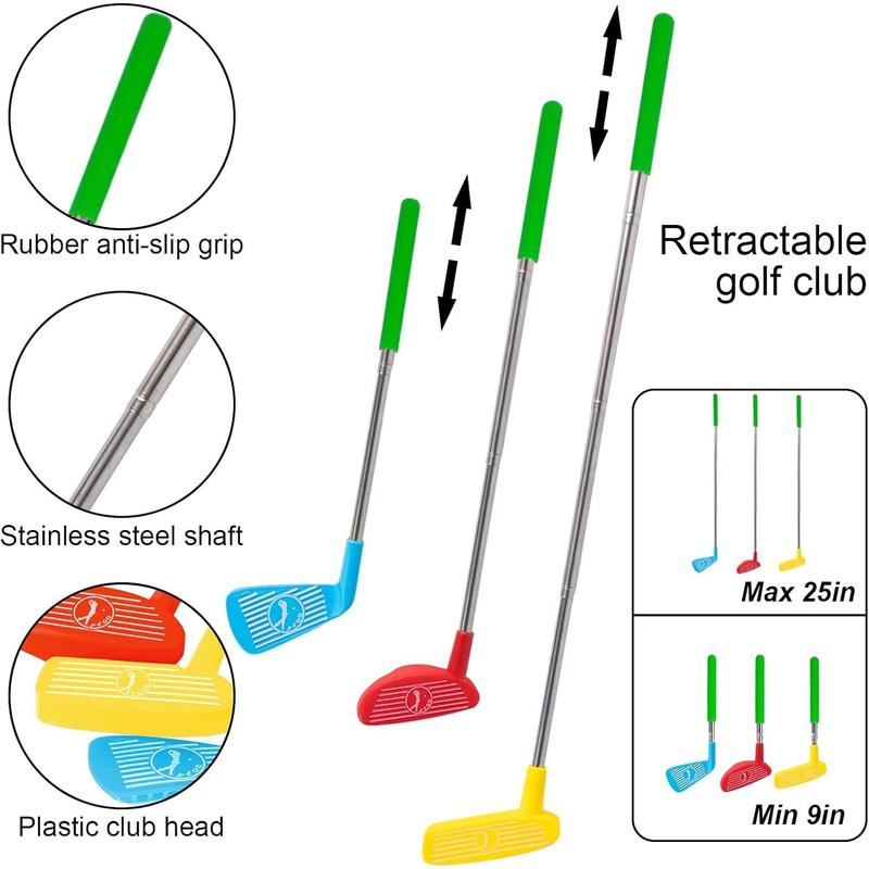 Liberry Kids Golf Club Set, Retractable Toy Golf Clubs for Toddlers, Mini Golf Set for Children Age 3 4 5 Years Old