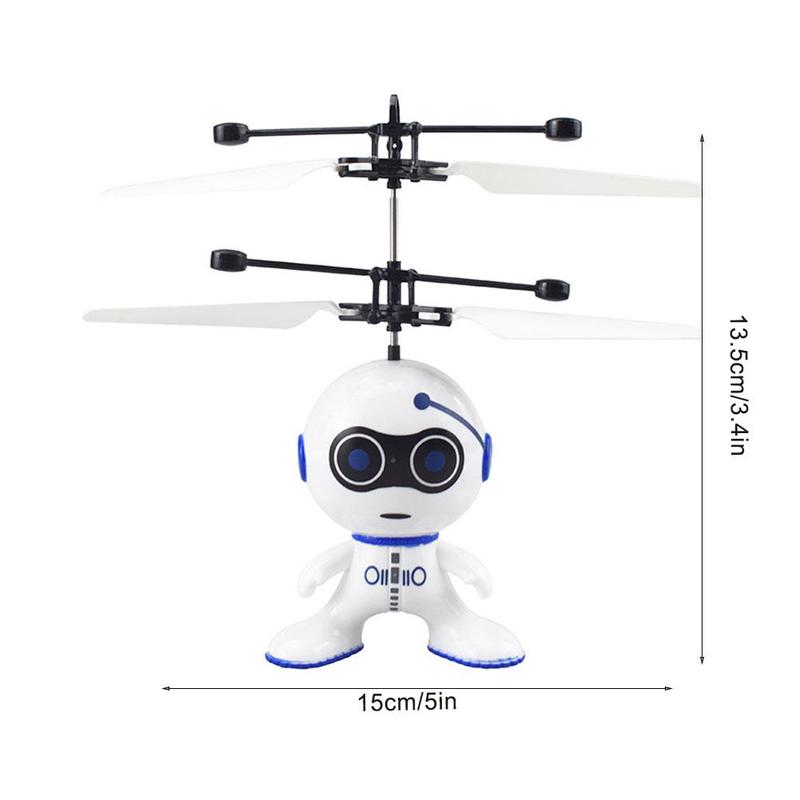 Flying Robot Toy for Age 3 4 5 6 7 Year  Boys White Flying Robot Mini Drone Rechargeable - Experience Thrilling Flight with Our Futuristic Flying Robot Toy