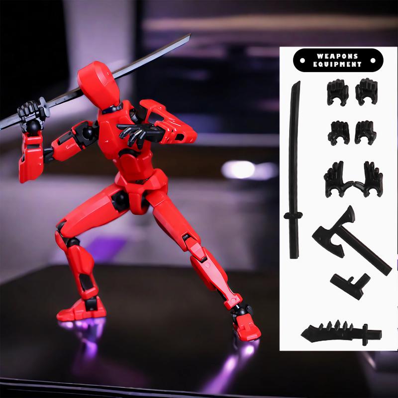 Pre-Assembled Set of 3 3D Printed Multi-Jointed Action Figure Sets T13, Fully Articulated Robot Models, Suitable for Stop Motion Animation, Halloween Gifts, and Christmas Gifts