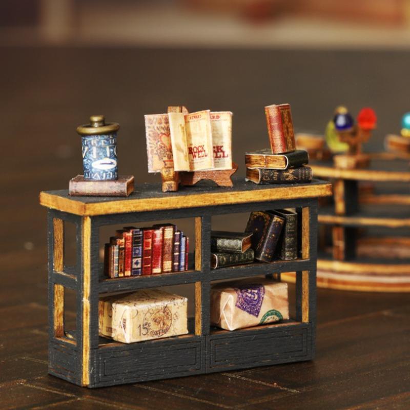 DIY Wooden Bookstore Model Kit, 1 Count DIY Bookstore Model Kit for Christmas Gift, Desktop Decoration, DIY Wooden Craft Kit for Adults, Birthday Gift