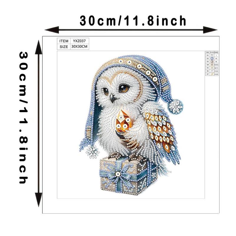 Owl Design 5D Artificial Diamond Art Kit without Frame, 1 Set DIY Rhinestone Embroidery Kit, Cross Stitch Art Craft Kit for Beginners