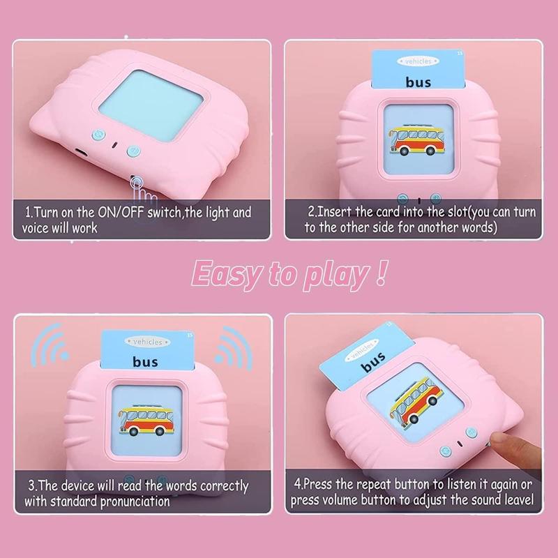 1 Piece Early Education Learning Device with 112pcs English Card, Flash Card Talking Toy