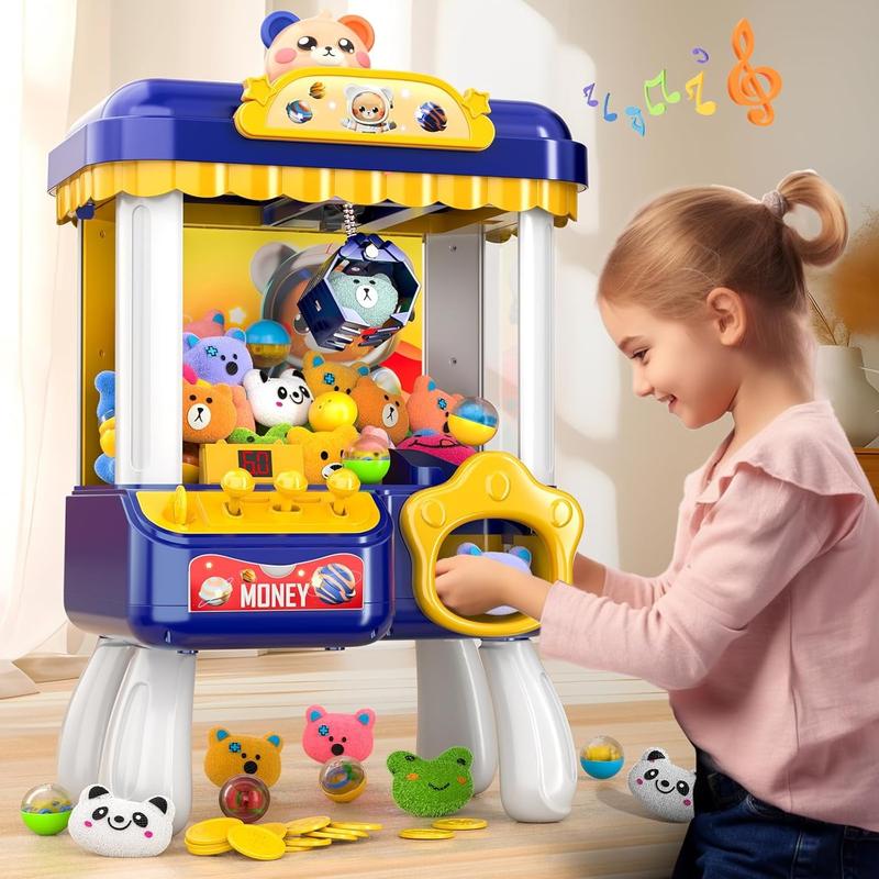 Blue Claw Machine , Candy Claw Machine Toy Arcade Game , with Light Music Candy Grabber Prize Dispenser Vending Machine Toy