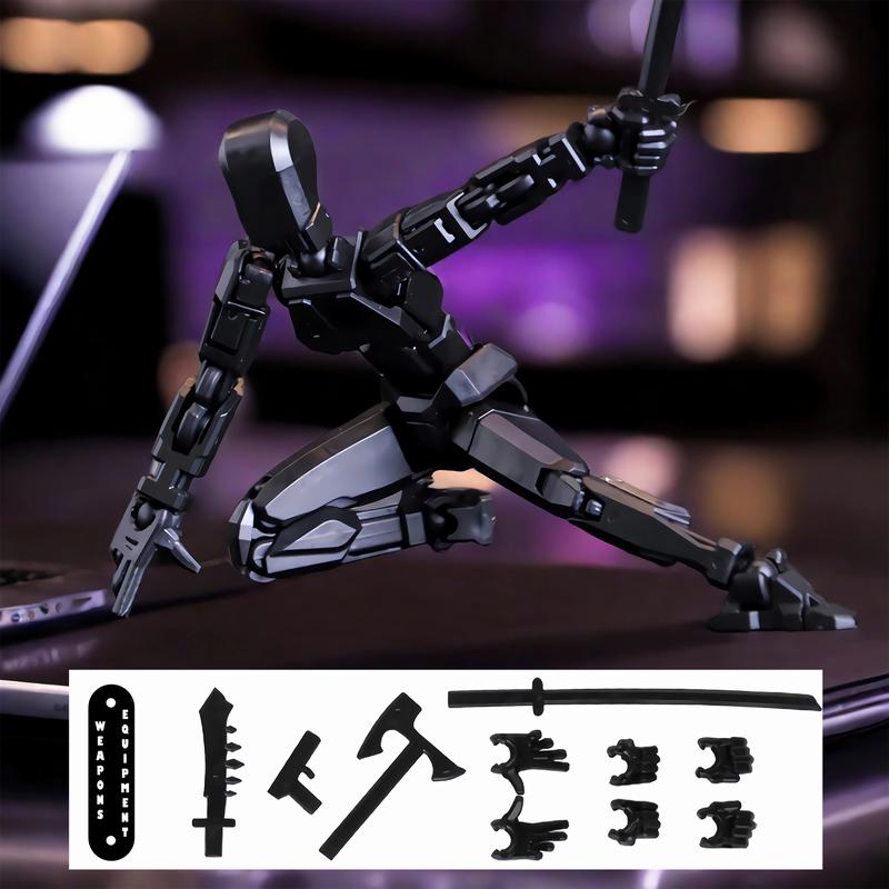 Pre-Assembled Set of 3 3D Printed Multi-Jointed Action Figure Sets T13, Fully Articulated Robot Models, Suitable for Stop Motion Animation, Halloween Gifts, and Christmas Gifts