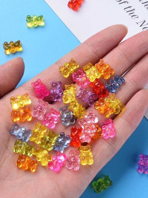 Mixed Color Bear Shaped Bead, 200pcs Cute Bear Shaped Bead, Diy Jewelry Accessories for Bracelet Necklace Earrings, Diy Jewelry for Women & Girls