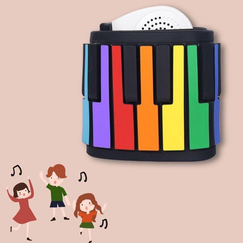 37-key Portable Roll Up Piano Keyboard, Musical Instrument Gift For Kids, Music Teaching & Learning Toys