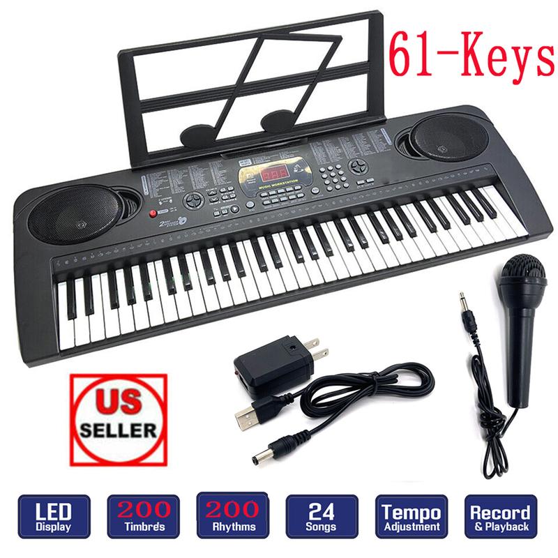 Kids Piano Keyboard 61 Keys - Portable Digital Music Keyboard for Beginners Player