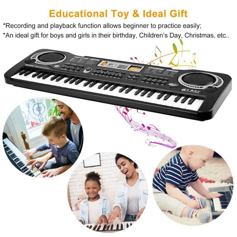 Kids Piano Keyboard 61 Keys - Portable Digital Music Keyboard for Beginners Player