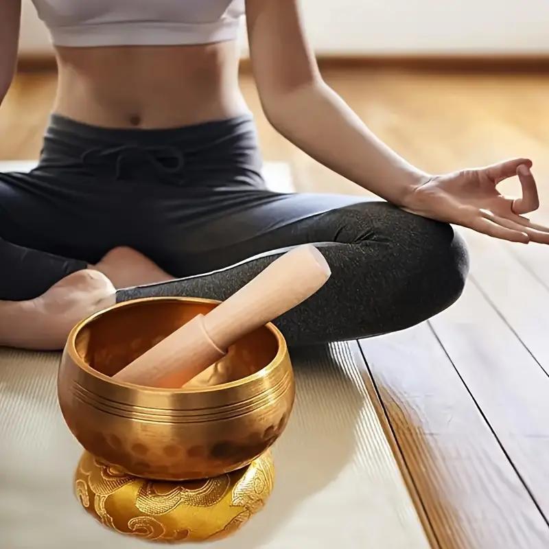 Singing Bowl & Mallet Set, 1 Set Buddhist Music Bowl Base, Singing Bowl Cushion for Meditation, Yoga, Music Lover Gift and Stress Relief